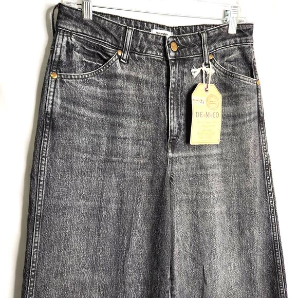 Wrangler Sustainable High Waisted Dark Wash Jeans Size 28 Sample Wide Leg - Picture 10 of 12